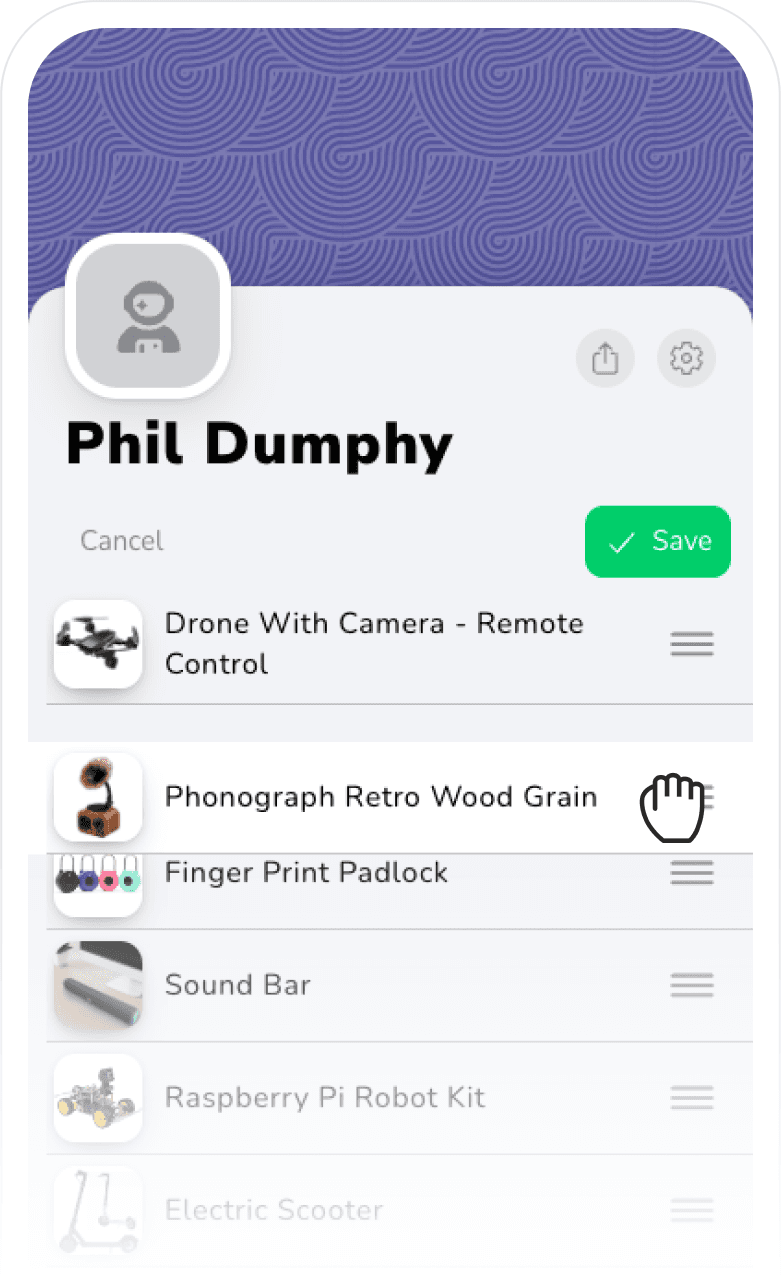 ifancy wishlist app feature for family and friends